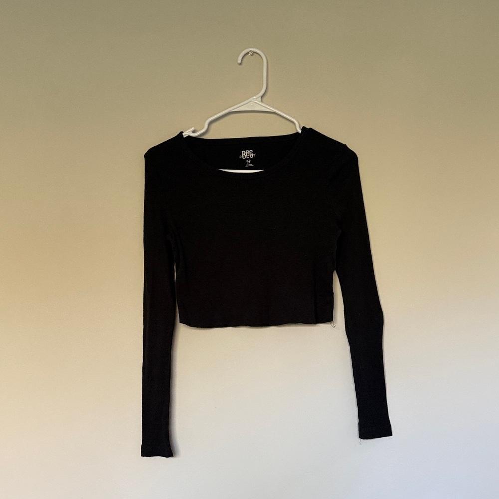 Urban Outfitters Black Long Sleeve Crop Top